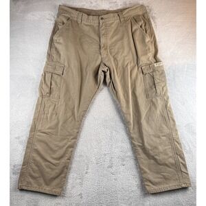 Wrangler Cargo Pants Men's 40x30 Brown Relaxed Fit Cargo Fleece Lined Cotton